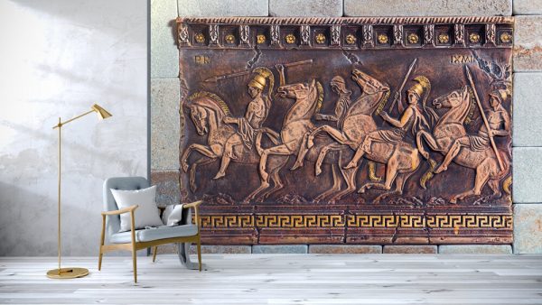 Bas relief of the ancient soldiers on the battle horses - Image 3