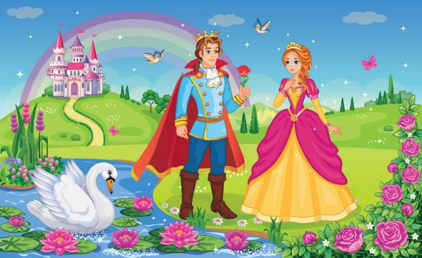 Beautiful elf Princess, Prince, Swan. King and Queen. Fairy tale background - Image 2