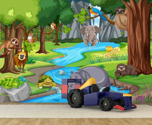 Wild animal in the jungle scene illustration - Image 3