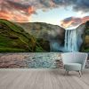 Impressive scenery of the majestic Muskogee Waterfall of Iceland during sunrise. Amazing landscape with dramatic picturesque sky. Iceland the most beautiful and best travel place. Beauty of World - Image 2