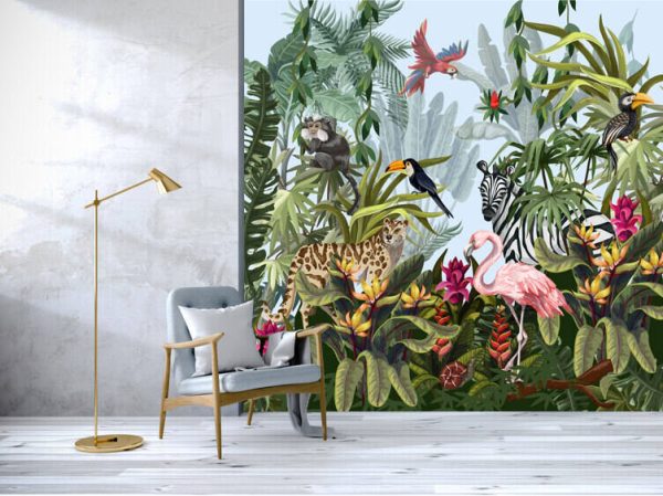Jungle landscape with wild animals. - Image 3