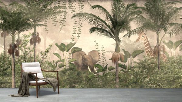 Tropical trees and leaves for digital printing wallpaper, custom design wallpaper - Image 3