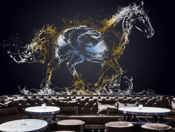 Modern Minimalist Colourful Running Horse Splash - Image 2