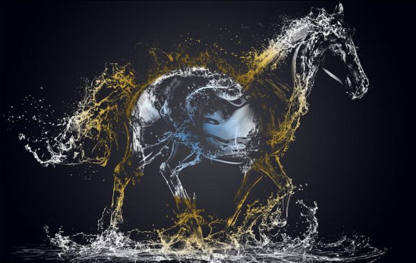Modern Minimalist Colourful Running Horse Splash - Image 3