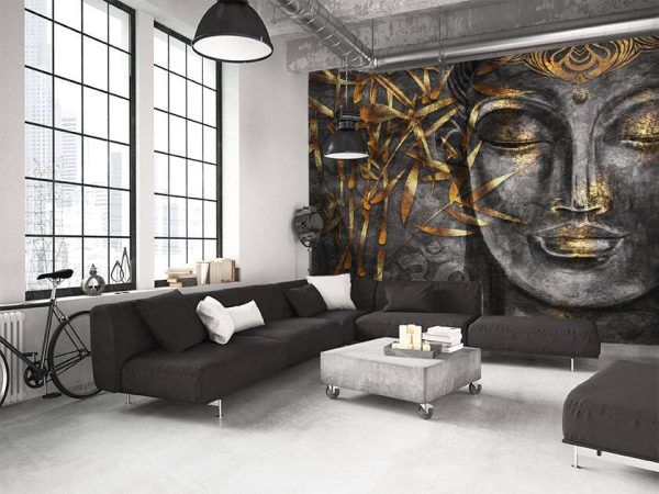 Bodhisattva Buddha - digital art collage combined with watercolour. An unusual painting hand drawn for the interior - Image 3