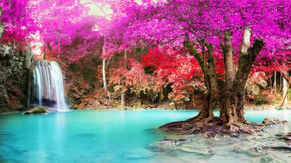 Panorama Waterfall in autumn forest at Era wan National Park, Thailand - Image 2