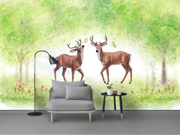 Deer in forest wallpaper
