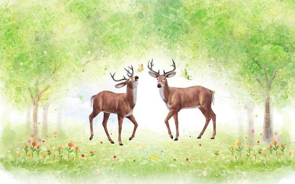 Deer in forest wallpaper - Image 2