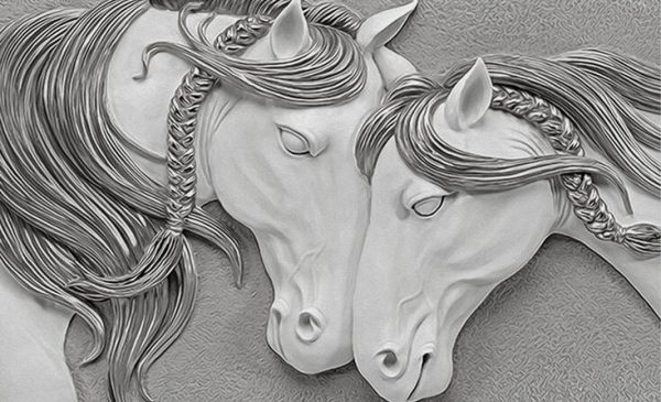 Modern-Handmade-Three-dimensional-Relief-3d-Horse - Image 2