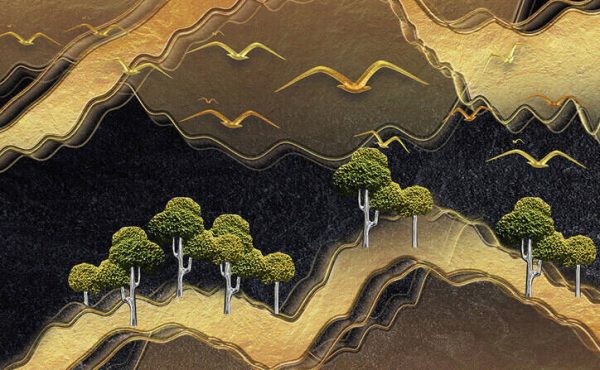Modern Abstract Mountain Forest Sky Bird - Image 3