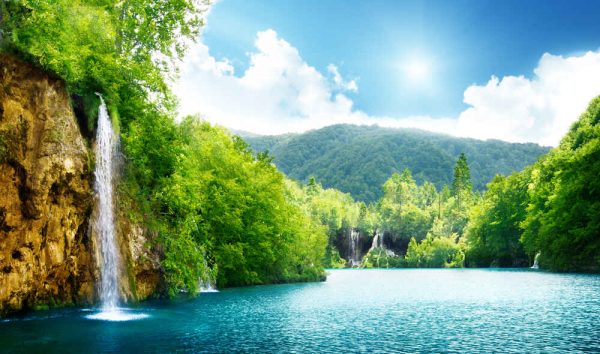 Waterfall in deep forest of Croatia , Wallpaper for walls - Image 2