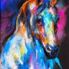 Original pastel painting of a horse on a cardboard. Modern art. - Image 2