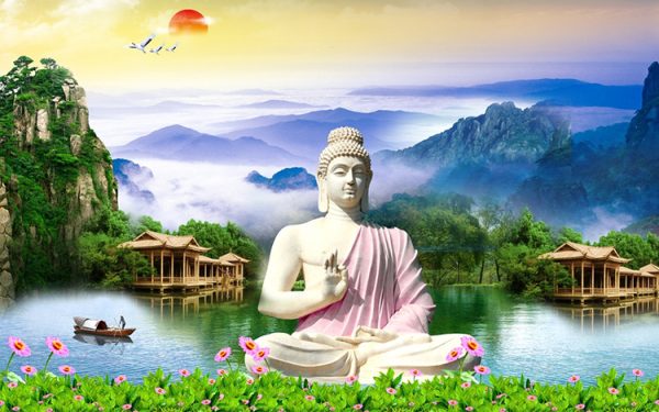 3d Buddha Wallpaper With Nature Background
