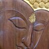 Buddha face carving 3 pieces of wood and gold gilded handcrafts - Image 2