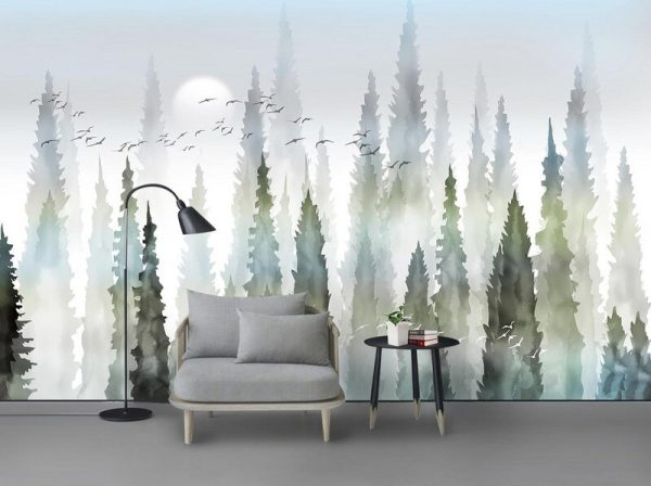 Modern Forest Bird Wallpaper