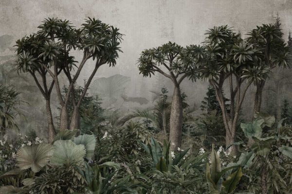Palm leaves. Mural, Wallpaper for internal printing. 3D illustration