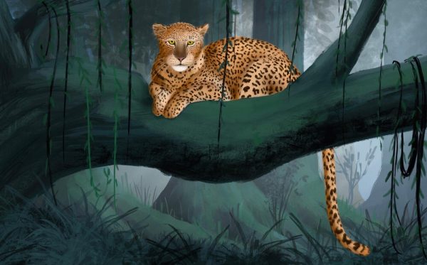 Isolated watercolour painting animals of lion on texture background - Image 2