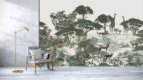 Safari Panorama Landscape Seamless Border - Image 2
