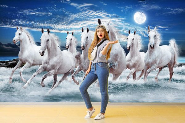 Seven horses force running out