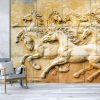 Stone sculpture of horse on wall - Image 3