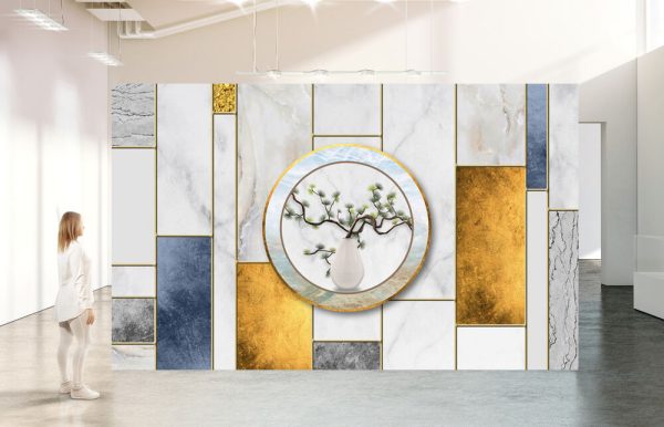 Marble Pine Branch Background Wall