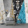 Modern Fashion Geometric Pearl Lattice Flower Branch Golden Leaf Background Wall - Image 2