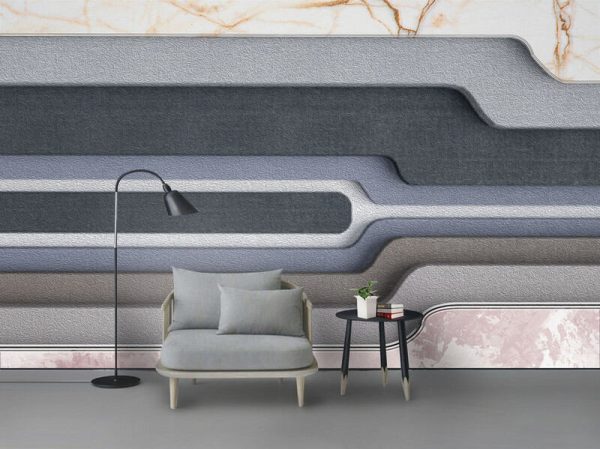 Modern Beautiful Geometric Marble Fashion Background Wall - Image 2