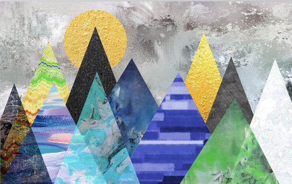 Modern Abstract Geometric Landscape Background Wall - Image 2