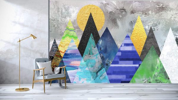Modern Abstract Geometric Landscape Background Wall - Image 3