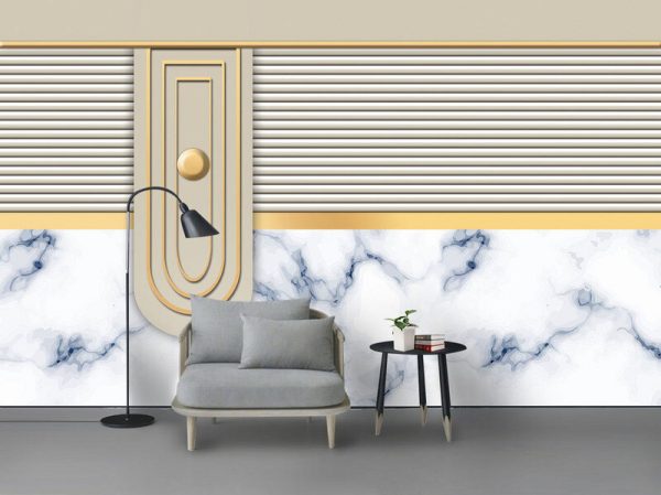 New Modern Line Marble Geometric Background Wall - Image 2