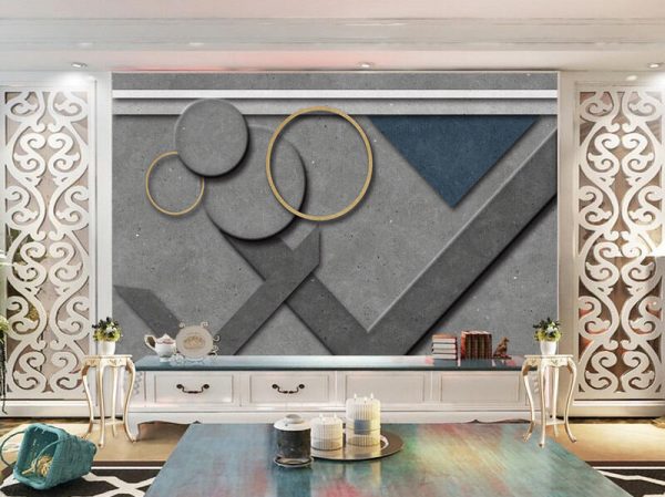 Modern New Style Geometric Art Background Wall - Image 2