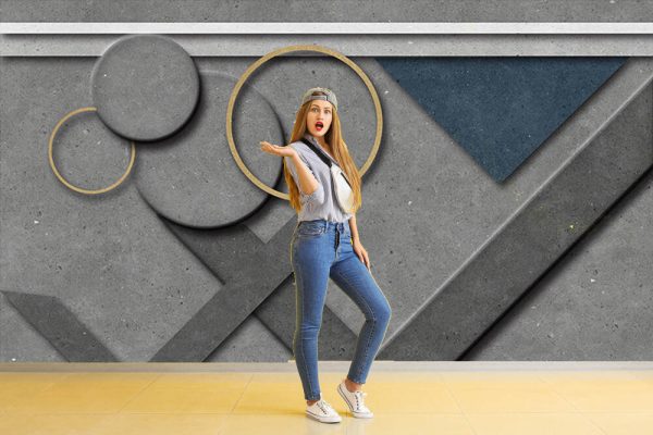 Modern New Style Geometric Art Background Wall