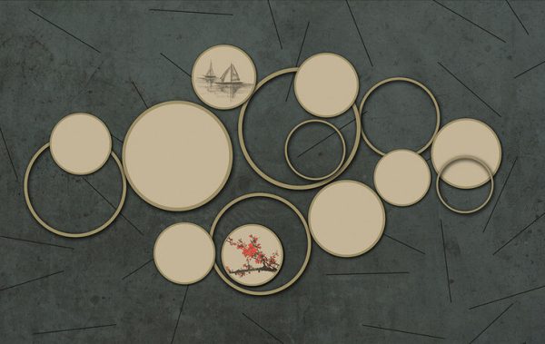 Modern Simple Geometric Splicing Background Wall - Image 2