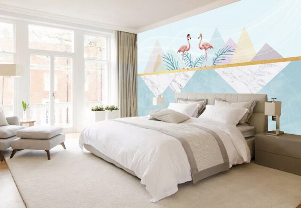 Modern Creative Geometric Flamingo Background Wall - Image 3