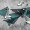 135. Modern Beautiful Geometric Seagull Three-dimensional Green Background Wall - Image 2