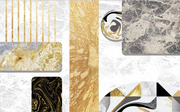 Modern Abstract Geometric Line Light Luxury Marble Background Wall - Image 2