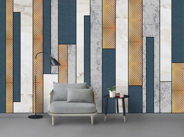 Modern Colour Block Mosaic Geometric Graphic Background Wall