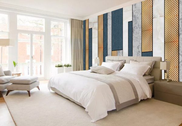 Modern Colour Block Mosaic Geometric Graphic Background Wall - Image 3