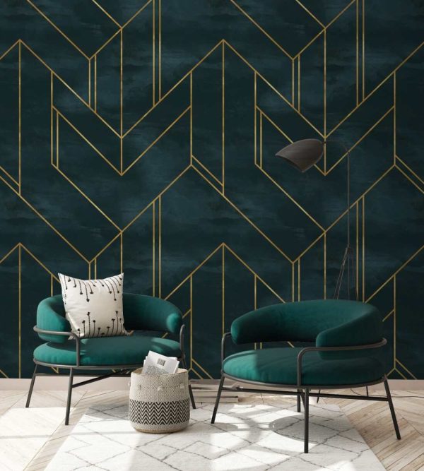 Seamless geometric pattern on paper texture. Art Deco background - Image 5