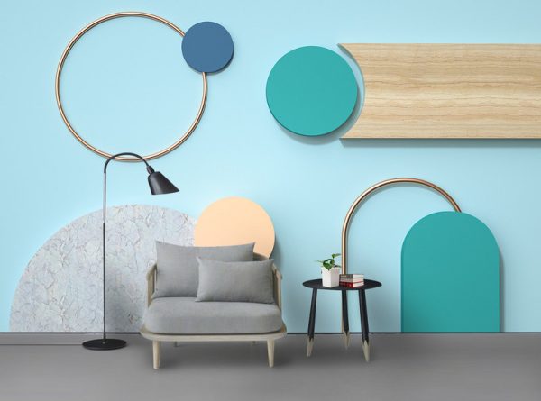 Blue Modern Geometric Creative Graphic Background Wall - Image 2