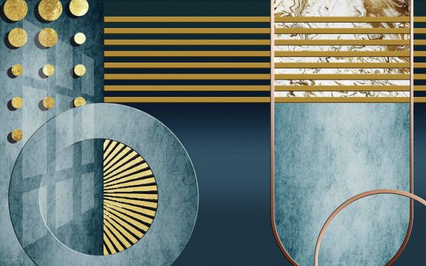 Modern Light Luxury Style Geometric Background Wall - Image 2