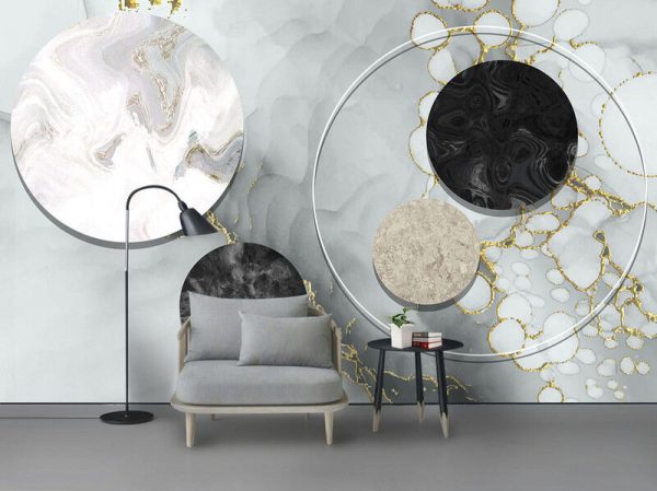 Geometric Modern Marble Texture Background Wall - Image 2