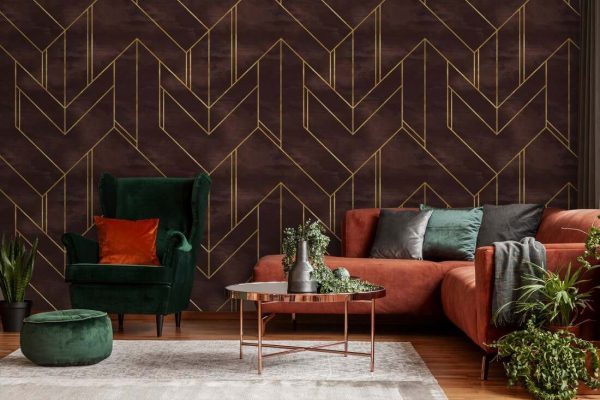 Seamless geometric pattern on paper texture. Art Deco background - Image 6