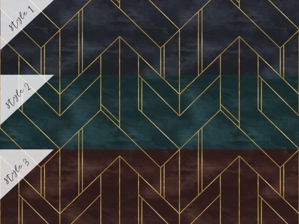 Seamless geometric pattern on paper texture. Art Deco background - Image 9
