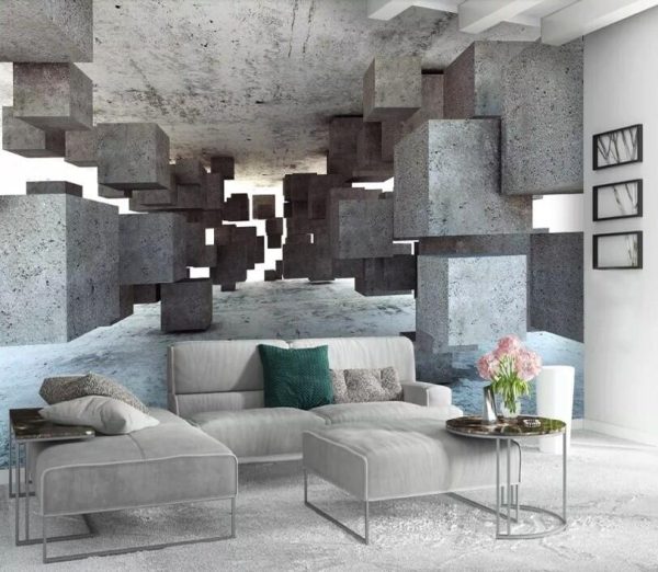 Abstract geometric background of concrete cubes