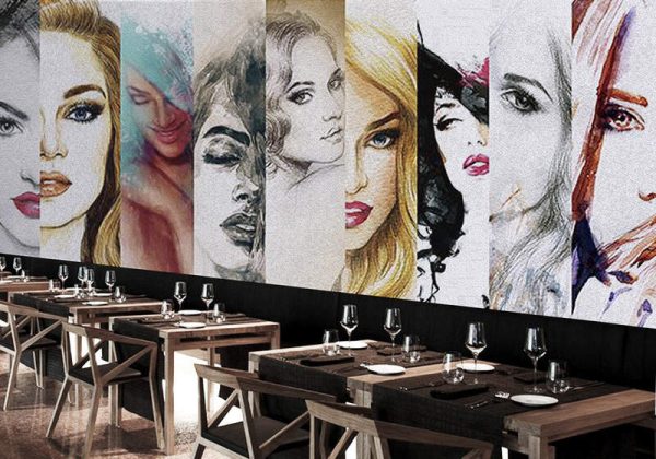 European And American Beauty Salon Tooling Background Wall Mural