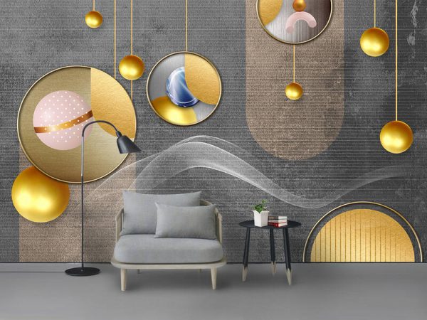 Modern Light Luxury Golden Abstract Geometric Shape