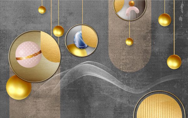 Modern Light Luxury Golden Abstract Geometric Shape - Image 2
