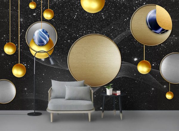 Modern Light Luxury Abstract Geometric Golden Background