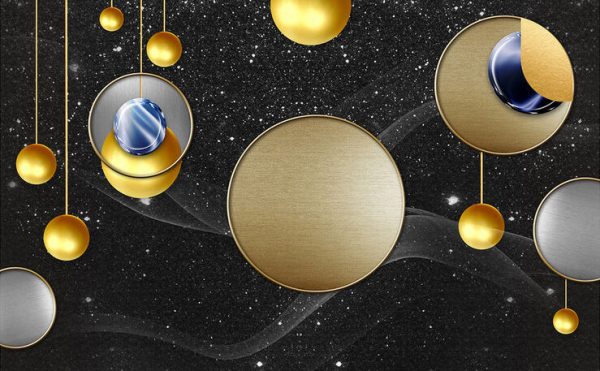 Modern Light Luxury Abstract Geometric Golden Background - Image 2